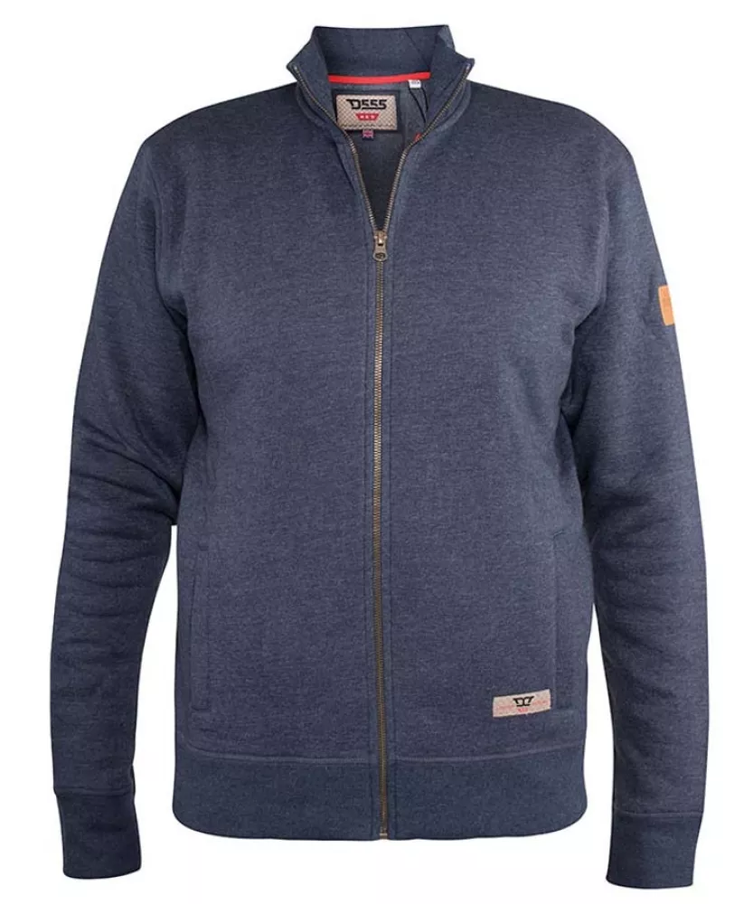 Pull cardigan zippé denim chiné de 3XL à 8XL-3XL