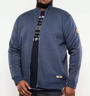 Cardigan zippé denim chiné D555 confortable-3XL