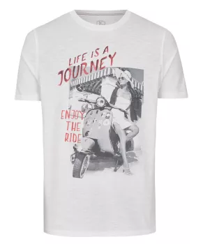 T-shirt imprimé Life Journey blanc