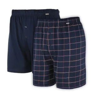 Pack 2 caleçons longs de qualité bleu marine grande taille 8 (2XL) au 20 (8XL)