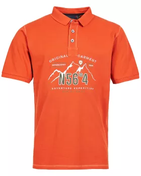 Polo N56°4 orange foncé broderie montagne