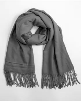 Echarpe large type châle cashmere gris foncé