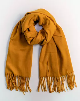 Echarpe large type châle cashmere Moutarde
