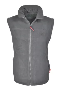 Polaire zippé sans manche gris anthracite