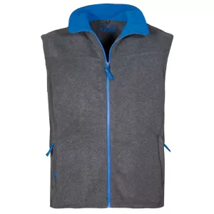 Polaire zippé sans manche gris et bleu