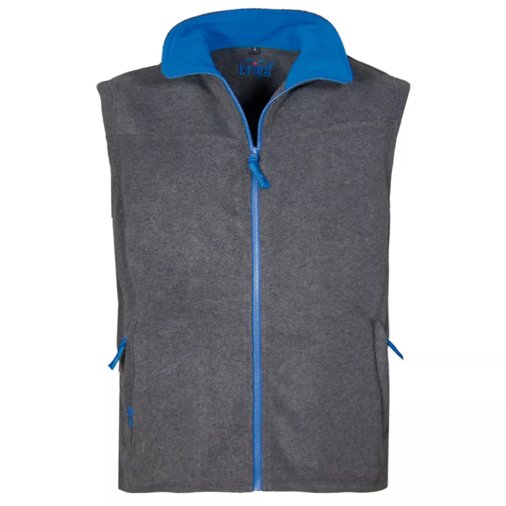 Polaire zippé sans manche gris et bleu-5XL