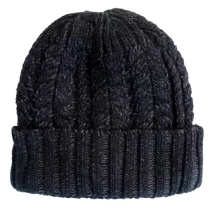 Bonnet tricoté Mélange de gris foncé doublure chaude hiver