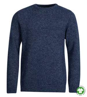 Pull col rond bleu marine coton responsable