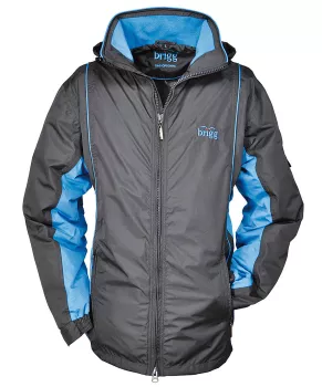 Veste fonctionnelle gris et bleu à capuche