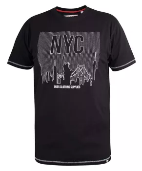 T-shirt D555 NYC noir imprimé urbain