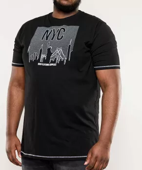 T-shirt D555 NYC noir imprimé urbain-4XL