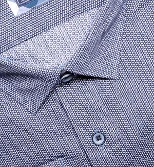 Chemise bleue imprimée petits motifs -6XL