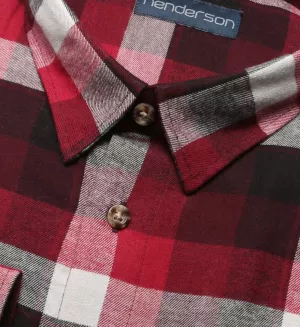 Chemise à carreaux bordeaux flanelle manches longues-2XL