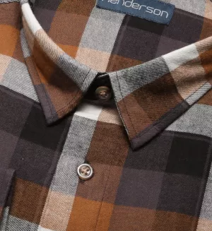 Chemise à carreaux tabac flanelle manches longues-3XL