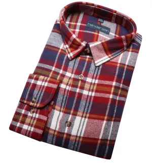 Chemise flanelle à carreaux bordeaux orange marine -3XL