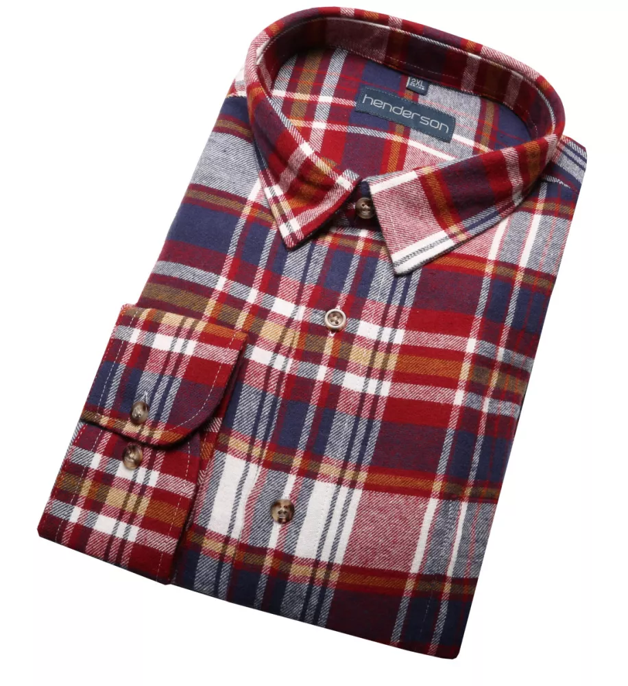 Chemise manche longue flanelle carreaux bordeaux orange marine  de 2XL à 5XL-2XL