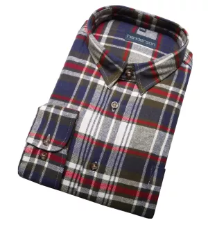 Chemise flanelle à carreaux vert bleu rouge