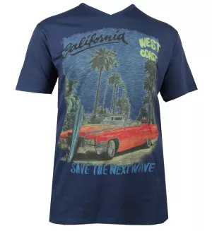 T-shirt California col V bleu Insignia