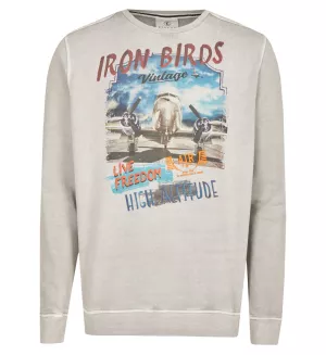Sweat Vintage Iron Birds gris clair