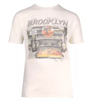 T-shirt NY Boxing Brooklyn blanc-cassé vintage
