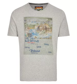 T-shirt imprimé Cortina Mélange de gris clair