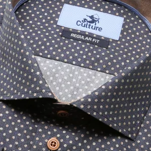 Chemise lin bleu Foncé manche longue de 3XL à 6XL-5XL