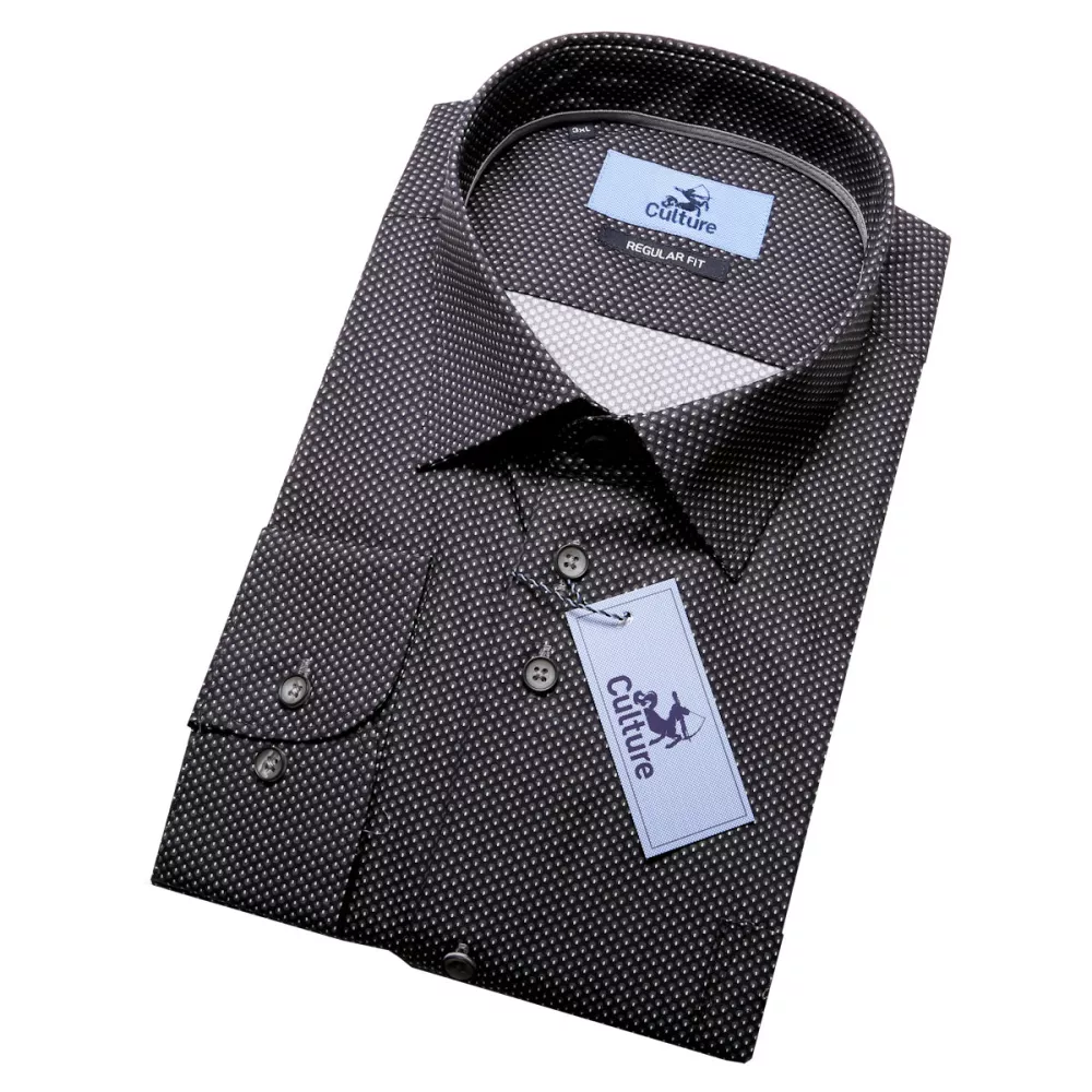 Chemise imprimée Culture noire chic-6XL