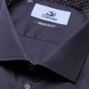 Chemise lin bleu marine manche longue de 3XL à 6XL-5XL
