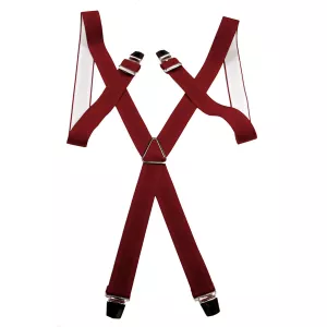 Bretelle XL à pince de couleur bordeaux 35mm de large