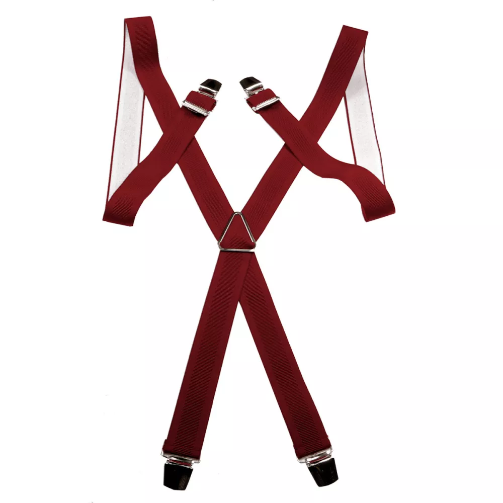 Bretelle XL à pince de couleur bordeaux 35mm de large--