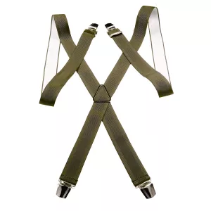 Bretelle XL à pince de couleur Vert army 35mm de large
