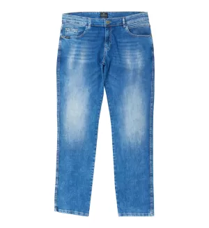 Jean effet usé coupe Ringo bleu clair délavé