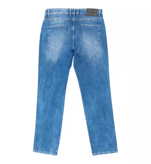 Jean effet usé coupe Ringo bleu clair délavé-P44