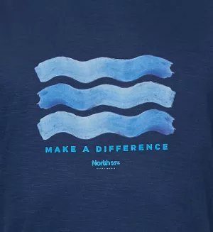 T-shirt bleu marine North 56°4 vague-4XL
