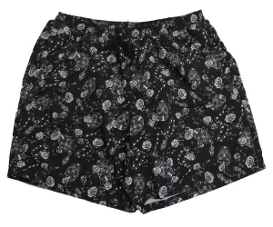 Short de bain motif Fleur noir