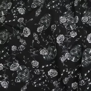 Short de bain motif Fleur noir-8XL