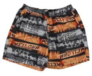 Short de bain motif orange