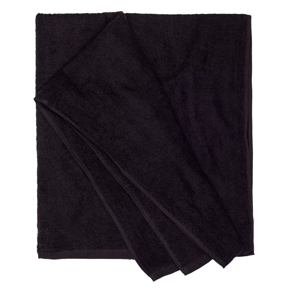Serviette de plage ou sauna XXL noire 220 x 155 cm--