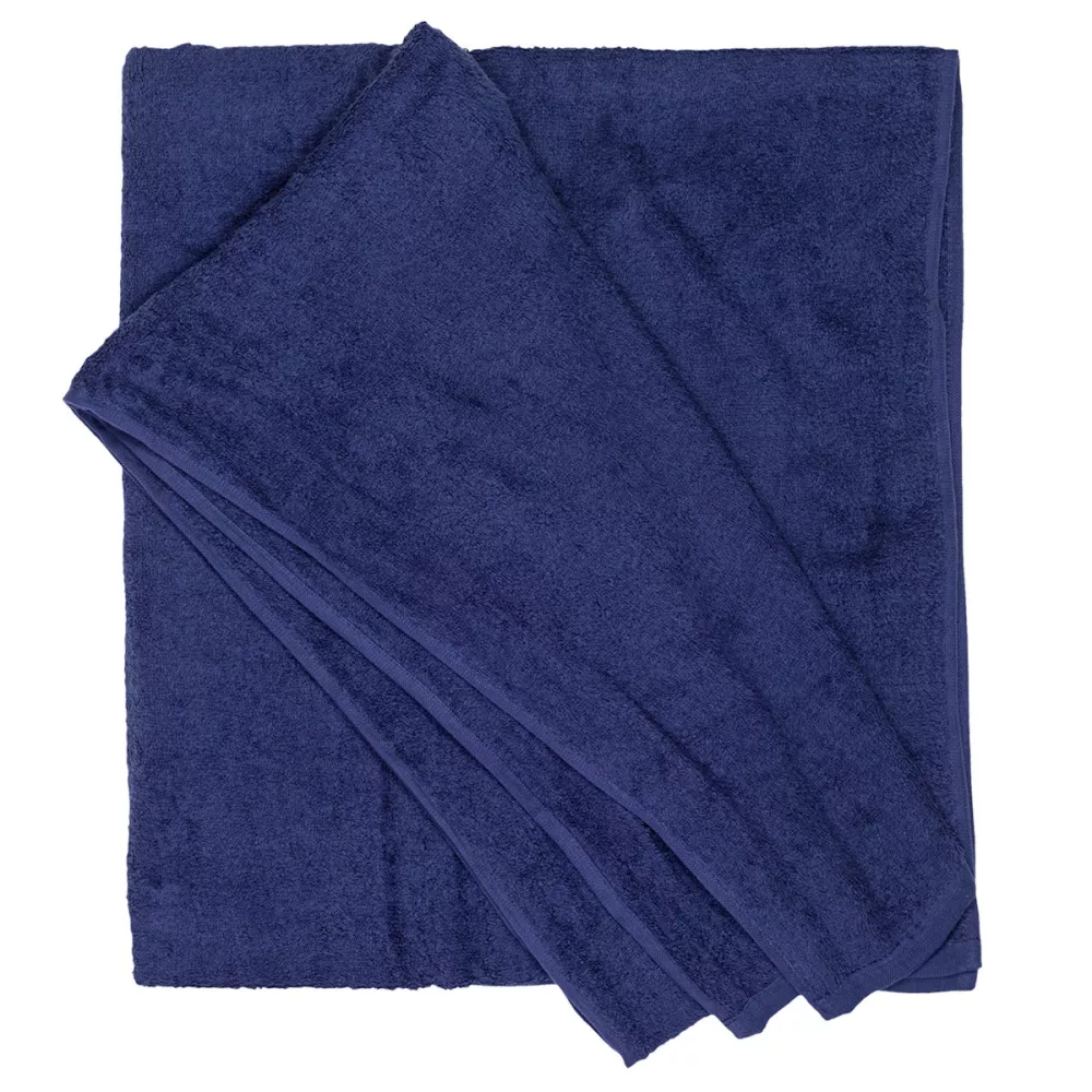 Serviette de plage ou sauna XXL bleu marine 220 x 155 cm--