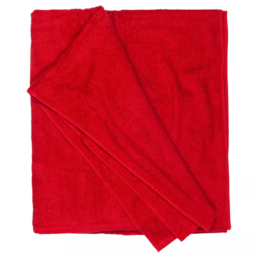 Serviette de plage ou sauna XXL rouge 220 x 155 cm--
