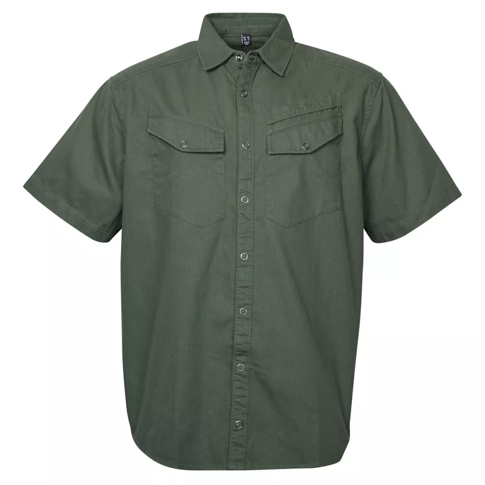Chemise Replika Jeans Vert army manche courte 2XL à 8XL-2XL