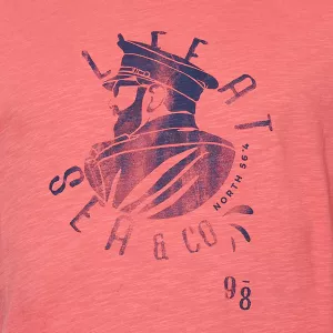 North 56.4 T-shirt manche courte mélange Rouge Corail de 3XL à 6XL-4XL