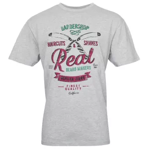 T-shirt Barbershop vintage Mélange de gris clair