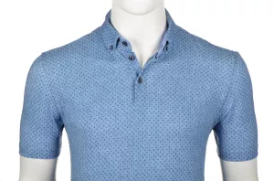 Polo col chemise bleu manche courte de 3XL à 6XL-3XL