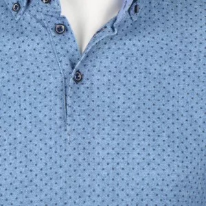 Polo col chemise bleu manche courte de 3XL à 6XL-6XL