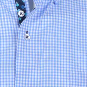 Chemise Eden Valley à petits carreaux turquoise-5XL