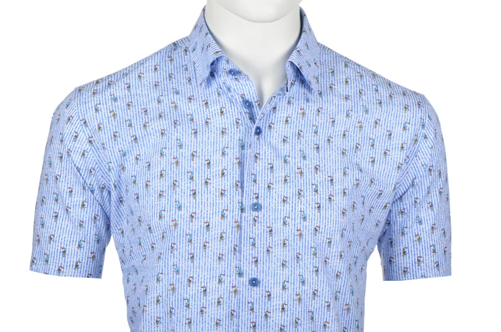 Chemise bleu clair manche courte de 3XL à 6XL-4XL