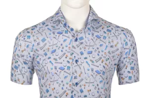 Chemise gris clair manche courte de 3XL à 6XL