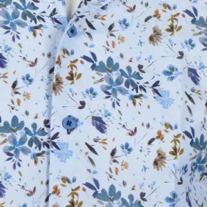 Chemise lin bleu clair manche courte de 3XL à 6XL-6XL