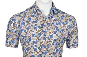 Chemise lin Brun manche courte de 3XL à 6XL